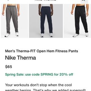 Nike Therma Fit Men’s Small sweatpants
